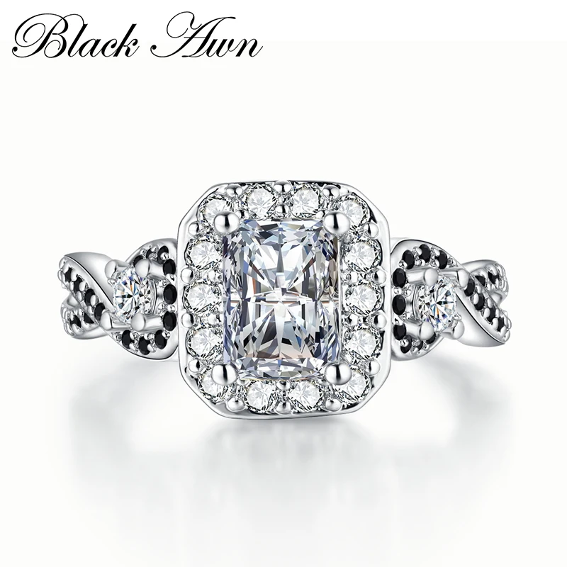 

Neo-Gothic 3.6g 925 Sterling Silver Jewelry Trendy Wedding Rings for Women Engagement Ring Bague Femme Bijoux Anillos Mujer C115