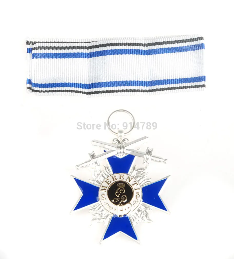 WWI немецкий bavaran MILITARY cartit CROSS 1866 MERENTI SWORDS MEAL BADGE с лентой 33878|badge flag|badge iphonebadge magnet |