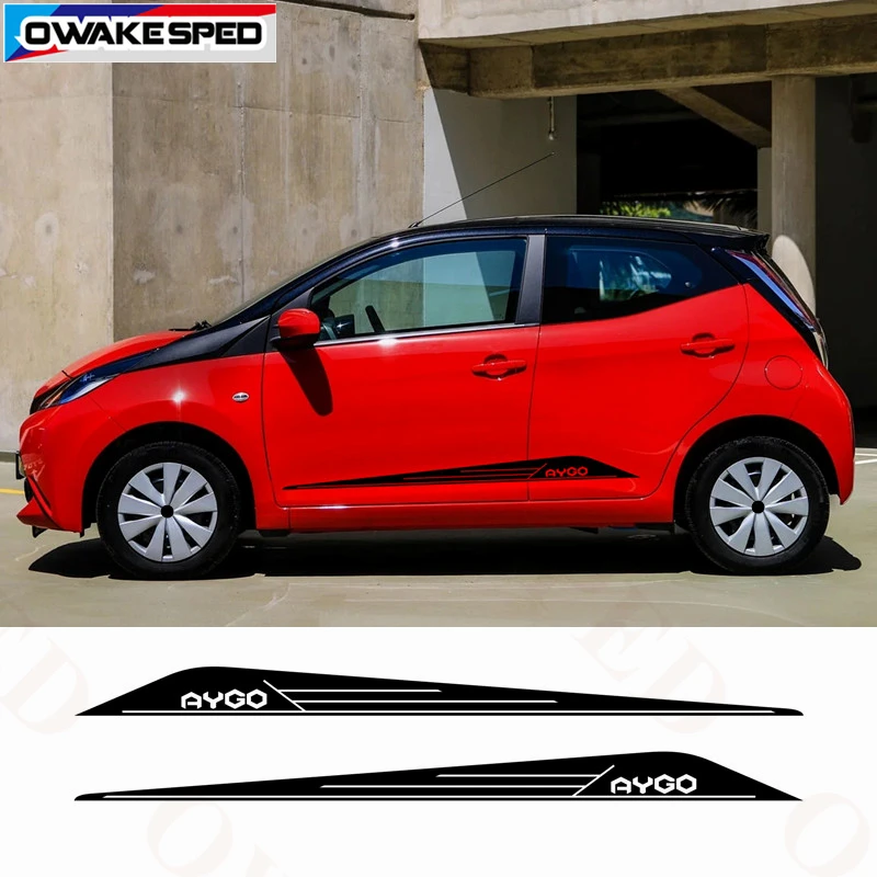 Виниловые наклейки на дверь и боковую юбку для Toyota AYGO 2014 2018|Наклейки автомобиль| |