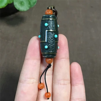 

Hetian jade jade bead pendant with turquoise South red beads skillfully carved celestial jade pendant hp11#