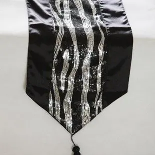 

#97 Luxury europe&silver glide sequin design table runner polyester runner bed mat hot sale freeshipping