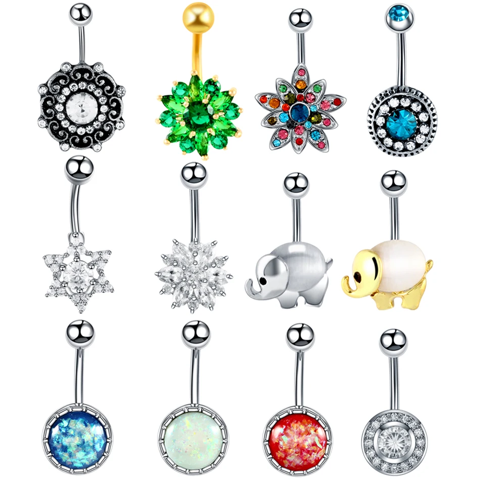 

1PC Steel Belly Button Rings Crystal Piercing Navel Mixed Style Piercing Ombligo Earring Belly Piercings Sexy Women Body Jewelry