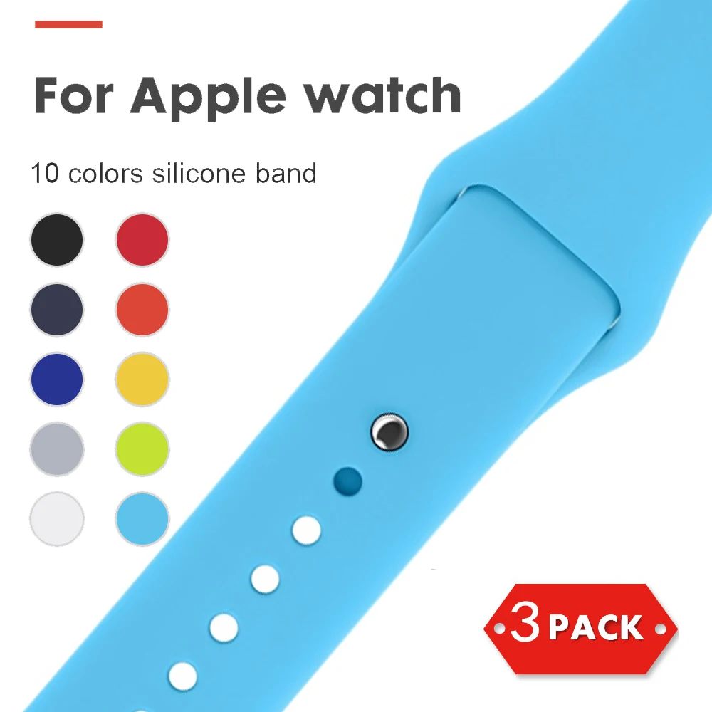 

Soft Silicone Bracelet band for Apple Watch Series 4 40mm 44mm Replacement Watchband 38mm 42mm for Apple watch Series 3 2 1