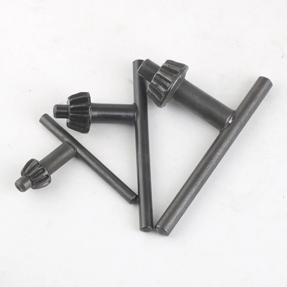 

3 Size Drill Clamping Spanner T Shaped Gadget Tools Chuck Key Kit Long Handle Part Mini Black Portable Wrench Multifunction