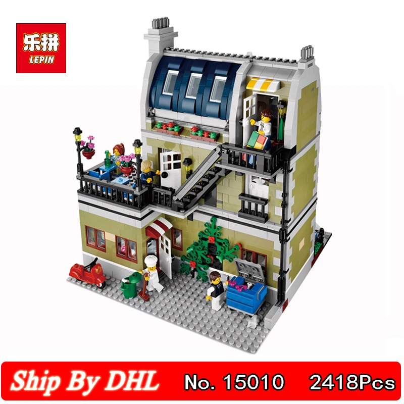 

Lepin Block 15010 Expert City Building Parisian Restaurant Building Blocks Bricks 2418Pcs Kits Toy Compatible Logolying 10243