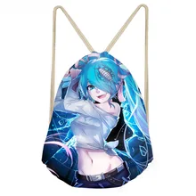 ThiKin Hot Anime Hatsune Miku Print Girls Drawstring Bags Casual Large Students Backpacks Softback Children Beach
