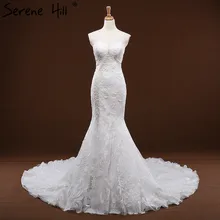 O-Neck High-end Fashion Mermaid Wedding Dresses Sleeveless Appliques Bridal Gown Robe De Mariee 2017 Real Photo