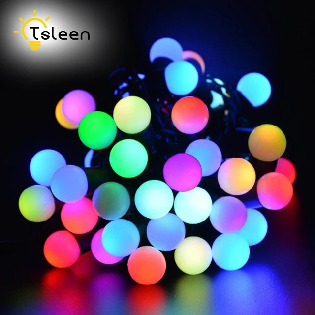 TSLEEN Solar Globe 50 LED Ball String Lights Solar Power Christmas TSLEEN Solar Globe 50 LED Ball String Lights Solar Power Christmas Light Patio Lights Lighting for - TSLEEN Solar Globe 50 LED Ball String Lights Solar Power Christmas