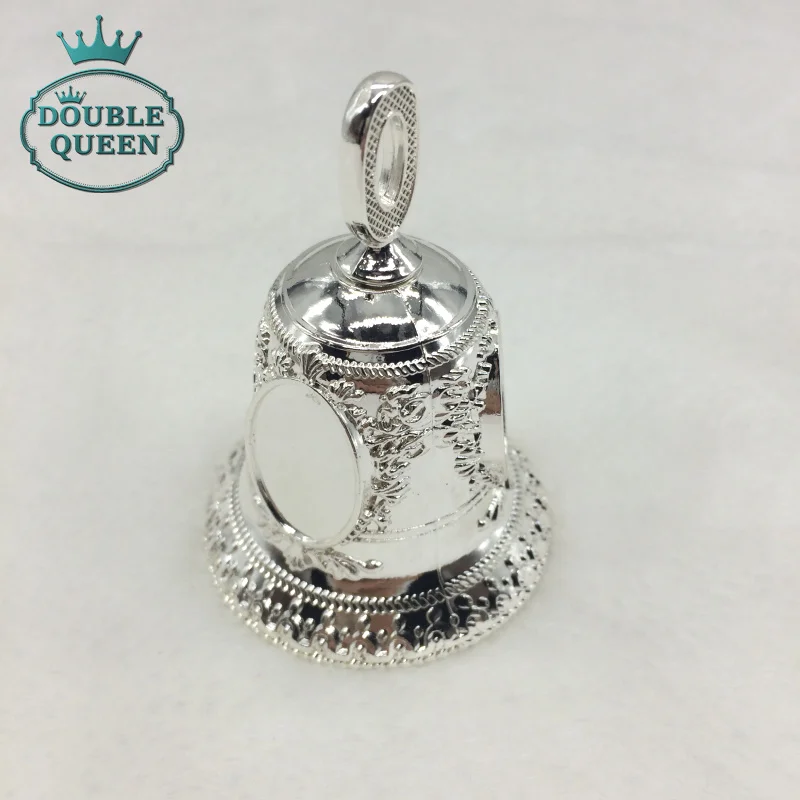 12pcs per lot Silver Souvenir Hand Bell Wedding Favor And Gift accept