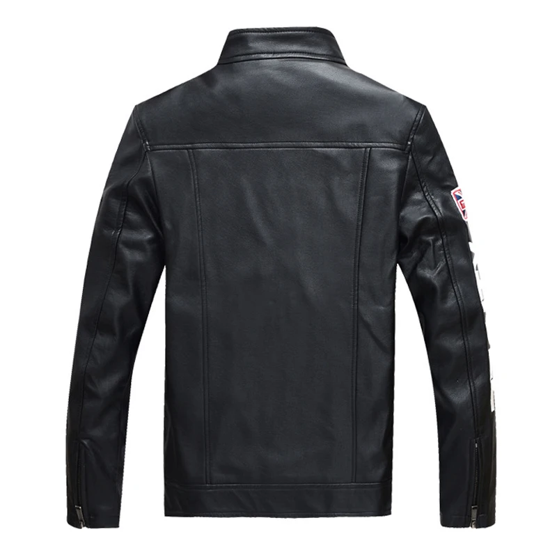 Роскошные Брендовые мужские кожаные куртки в стиле милитари с вышитыми буквами