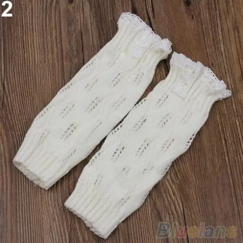 Горячие Детские девушки Крючком Вязаные Toppers Листьев Кружевной Отделкой Манжеты