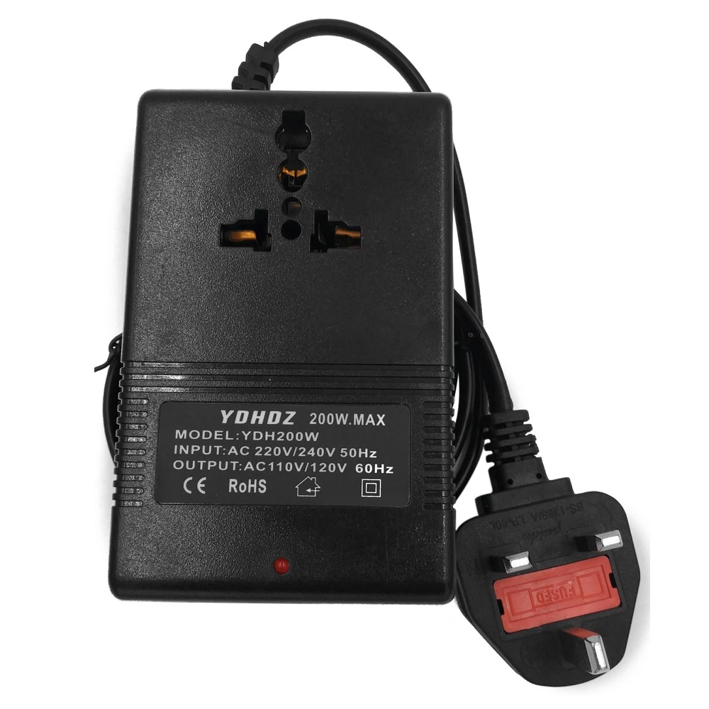 

Intelligent 200W AC 220V To 110V Efficient Household Step Down Transformer Voltage Converter Travel Power Adapter