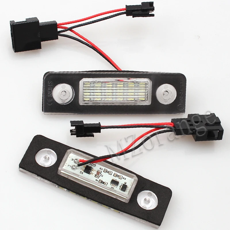 

MZORANGE 2Pcs Canbus Error Free Car LED Car Number License Plate Light for Skoda Octavia 2 1Z 2008~ Roomster 5J 2006-2010