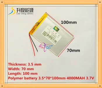 

3 line Liter energy battery Tablet pc 3570100 3.7V 4000mAH (polymer lithium ion battery) Li-ion battery for tablet pc