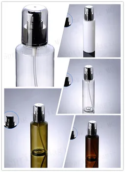 

150ML PET Plastic Bottles With Black Press Pump,Empty Cosmetic Packaging,Skin Care Lotion/Essence/Moisturizer PET Container