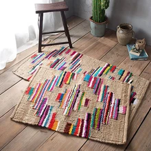 Индийский джутовый тканый прямоугольный ковер ручной работы, домашний журнальный столик для гостиной, простой ковер в скандинавском стиле