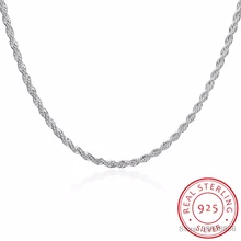 LEKANI men's fine jewelry 4 мм 1" 18" 2" 22" 2" 60 см ожерелье из стерлингового серебра 925 пробы витая Цепочка Воротник de Prata