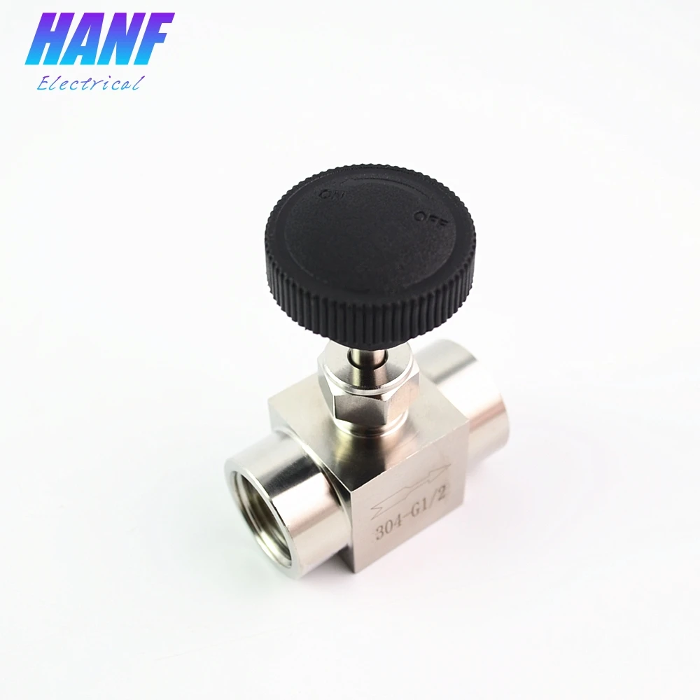 

1pcs BSP 1/2" Straight Pattern Needle Valve Stainless Steel SS304 Plastic Handle Integral Bonnet Body Though-Type