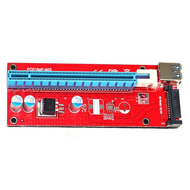 USB3.0 PCI-E PCI Express 1X к 16X адаптер Riser Card, добыча посвященный Графика карты удлинитель с SATA Мощность слот Con