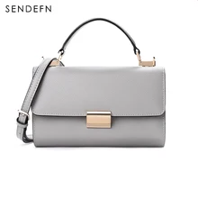 Sendefn Сумка женская кожаная сумка модная мини сумка-тоут на молнии Маленькая женская сумка-мессенджер на цепочке черная сумка 7123-68