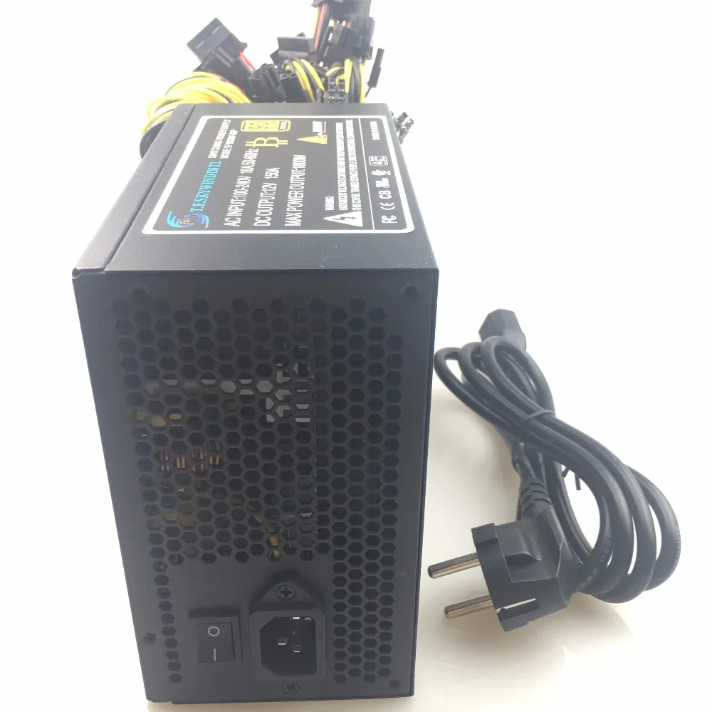 ر. f. SKYWINDINTL التعدين إمدادات بطاقة الآلة ل ETH/BTC 110 فولت جديد صامت PC 1600 واط RX480 RX470 RX570 RX580 12 فولت 1600 واط امدادات الطاقة