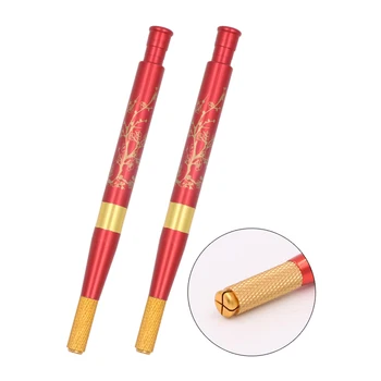 

New Professional 2 pcs 3D permanent makeup microblade pen caneta tebori manual tattoo pen for sale with free shipping