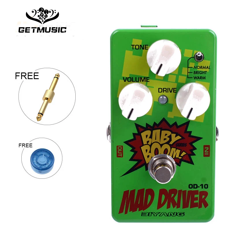 

Biyang OD-10 Electric Guitar Baby Boom Mad Drive Overdrive 3 Mode Power Effect Guitar Pedal with pedal Connector