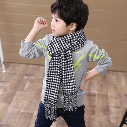 MIARA. L, корейский стиль, шарф в клетку для мальчиков и девочек, детская шаль из искусственного кашемира, детский теплый и стильный шарф, шаль, длинная - Цвет: Небесно-голубой