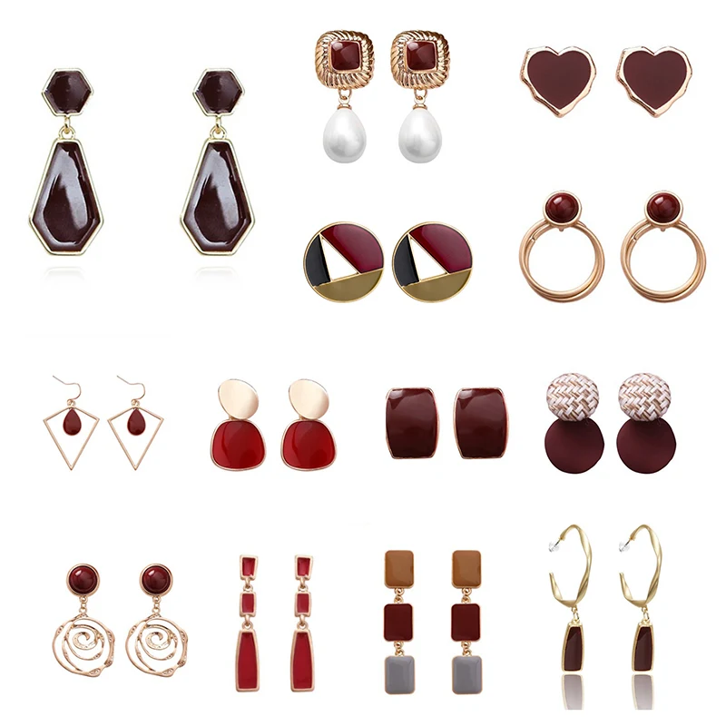 

Hot Sale Fashion Earrings 2019 Geometric Earrings For Women Girls Hanging Dangle Earrings Drop Earing modern Jewelry