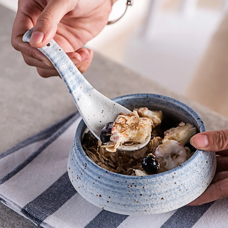 Простой Nordic Стиль в западном стиле керамическая чаша лапши чаша для супа, салата пластина поднос стейк тарелка синяя линия плоский посуда