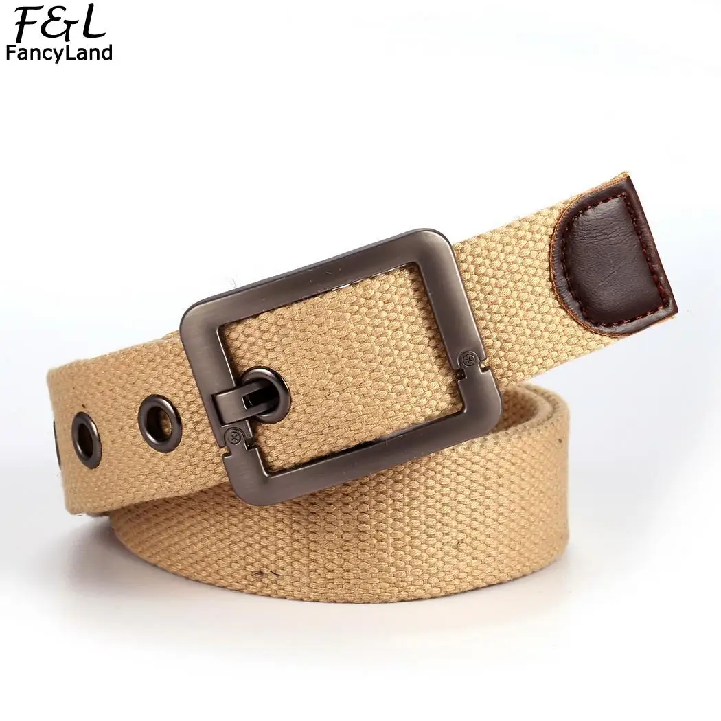 Adjustable Men Canvas Belts Striped Waistband Camping Sport Tactical