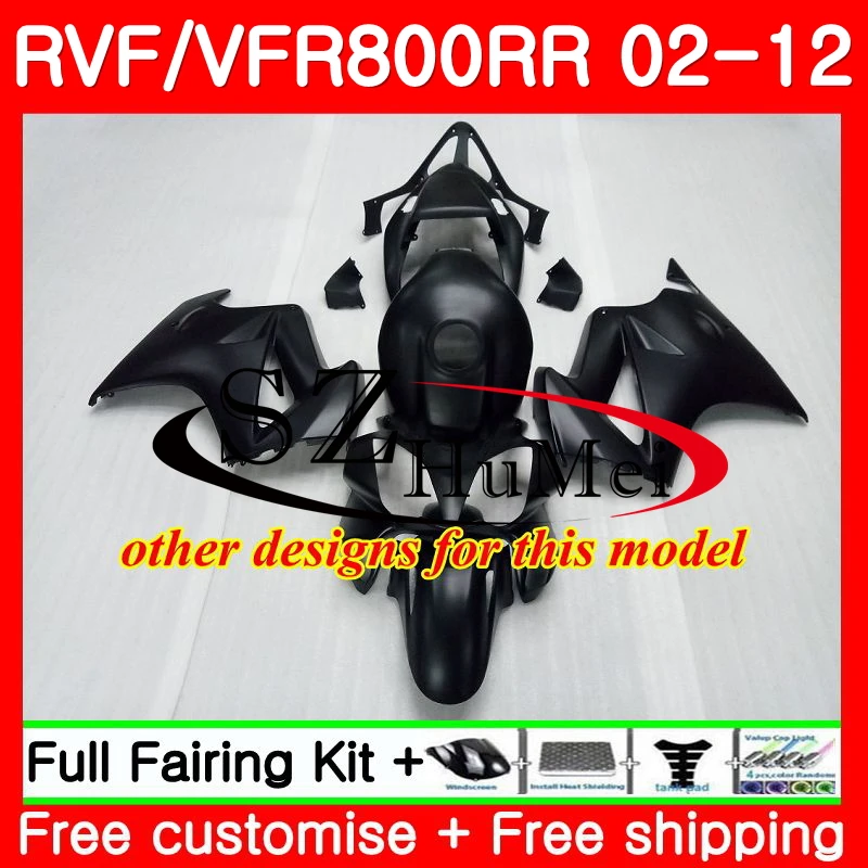 Обтекатель для HONDA глянцевый черный перехватчик VFR800RR 02 08 09, 10, 11, 12, 113SH. 17 ПВП 800R VFR800 RR 2002 2008 2009 2010 2011 2012