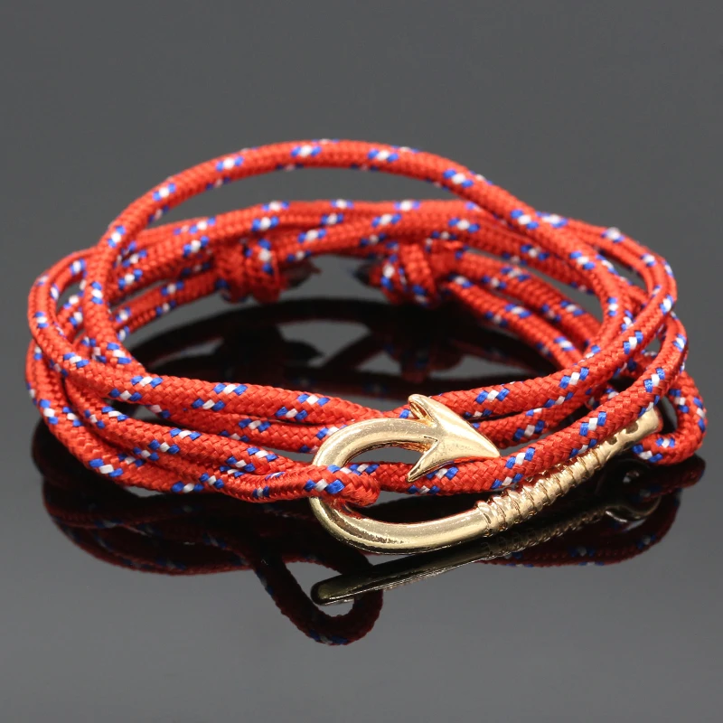 Multilayer Spiral pattern Hook Gold Fish Hooks Bracelets Colorful