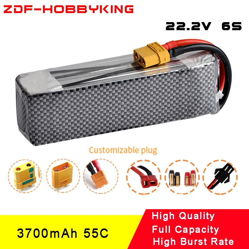 

6S 22.2V 3700mah 55C max110C Li polymer battery for 22.2V High burst rate Model airplane ship Ducted Fan UAV drone car