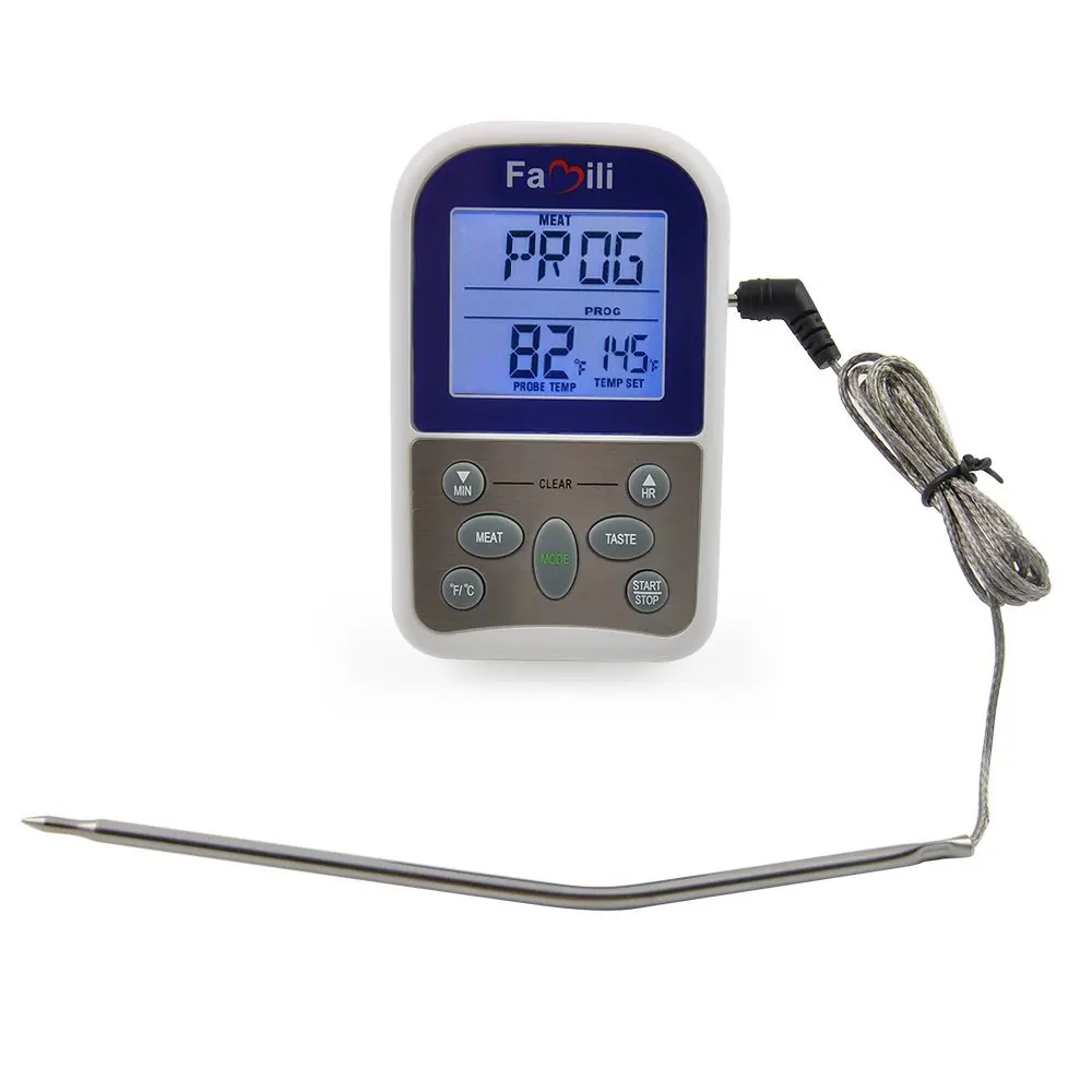 Famili 10 Digital Food Probe Oven Thermometer Timer Temperature Sensor