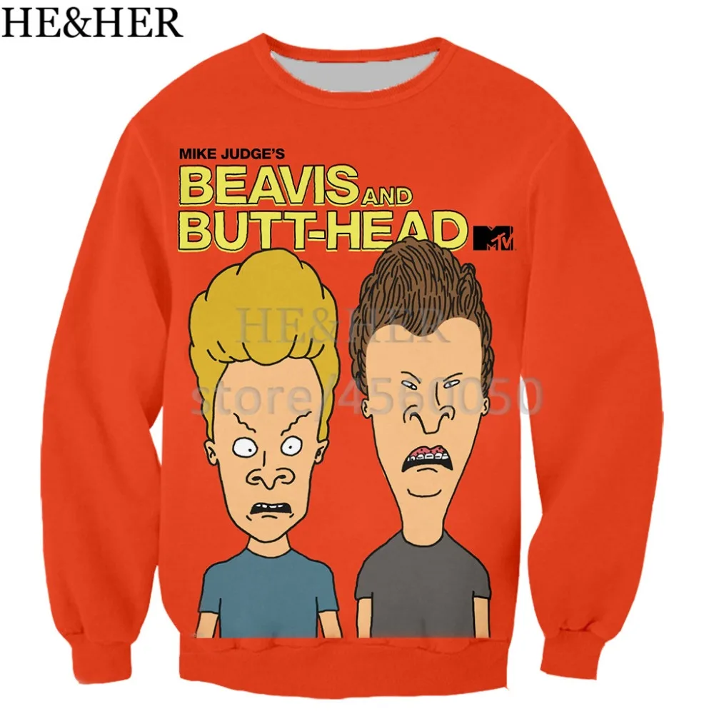 

Beavis And Butthead men and women pullover sweatshirts plain sweatshirt 3D printed cool sweatshirts streetstyle sweatshirts