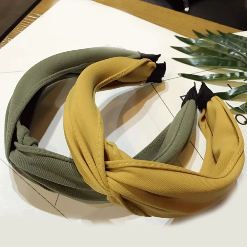 

Fashion Solid Hairbands Hoop Headwrap Twist Knot Cross Tie Bow Women Hoop Cloth Simple Headband Hair Band Hair Accessories