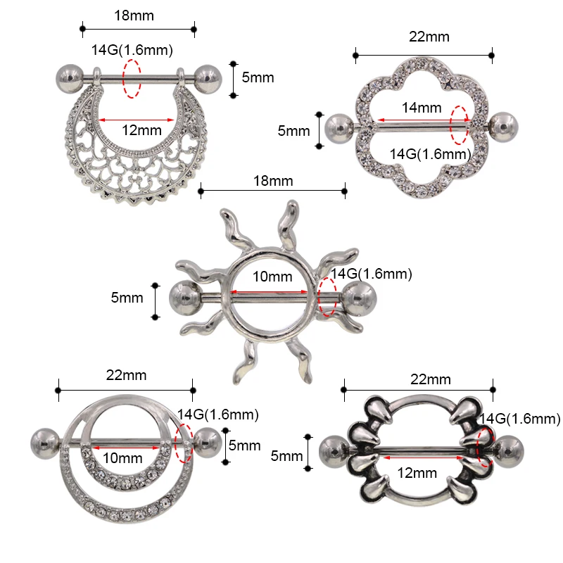 1 пара 316L хирургическая сталь серебряного цвета пирсинг штанги для сосков пирсинг для пирсинга сосков в стиле панк пирсинг для пирсинга