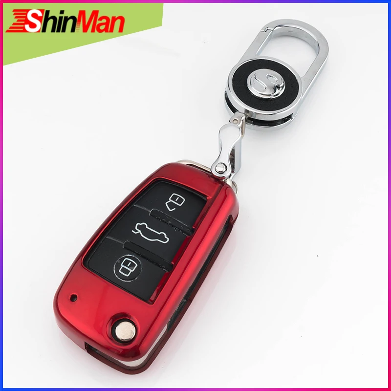 ShinMan New ABS Material Car Folding key Cover For Audi A3 8P 8V A4 B7