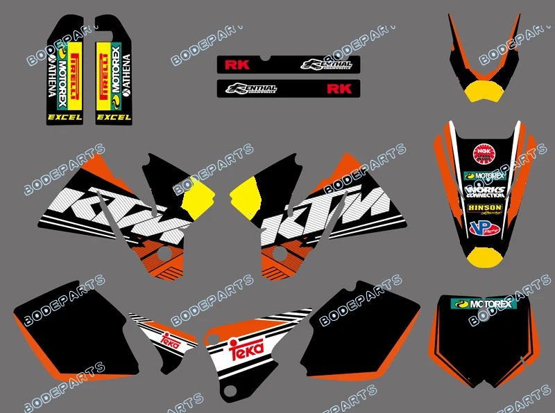 

new style rb Logo TEAM & BACKGROUNDS DECALS kit Sticker GRAPHICS FOR KTM SX MXC 125/250/380 /400/520 1998 1999 2000 2001