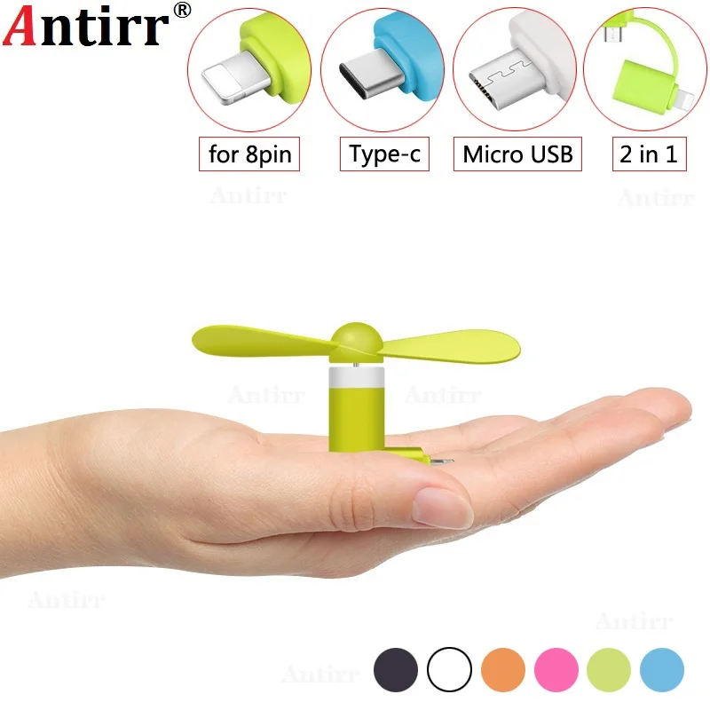Мини вентилятор USB 2 в 1 с разъемом Micro Тип C 8pin|Зарядные устройства| |