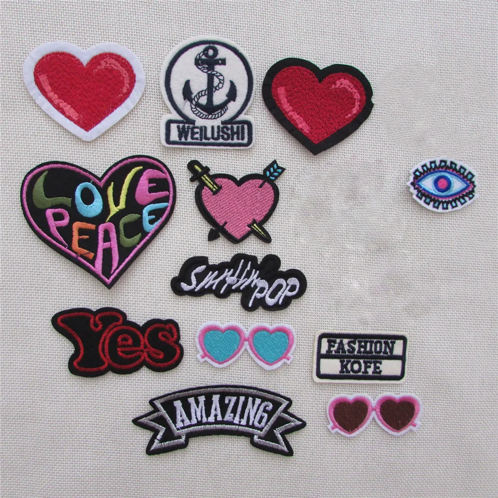 

high quality mixture sell hot melt adhesive applique embroidery patch DIY clothing accessory patches stripes 1pcs sell C432-C449