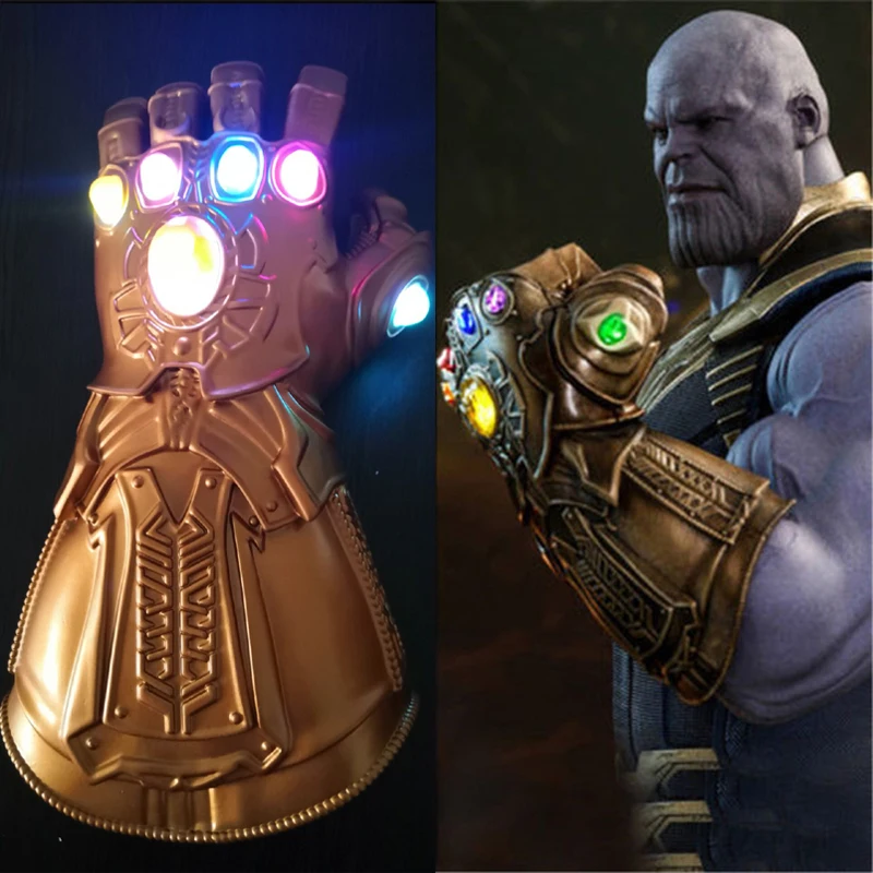 Светодиодный светильник Thanos Infinity Gauntlet Мстители Бесконечность войны косплей горячая ПВХ/латекс светодиодный перчатки для игрушки для детей и взрослых подарок костюм реквизит