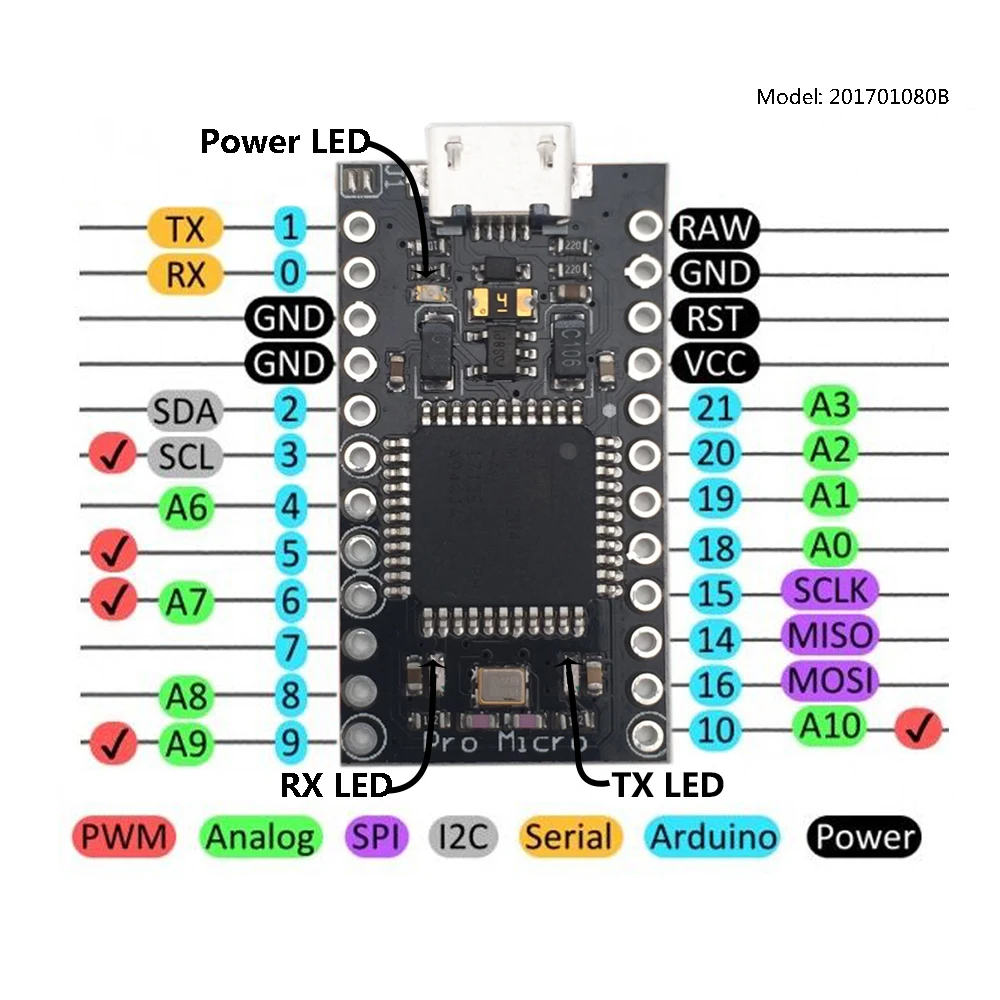 KOOKYE 3 шт. черный Pro микро Плата ATmega32U4 5 В/16 МГц модуль Плата с 2 Ряд контактный разъем для Arduino Leonardo Заменить ATmega328