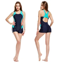 Плавание Для женщин Одна деталь купальник Панель Сращивание Гонки Спортивные купальники со спиной-борцовкой Монокини