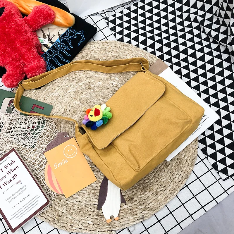 Женские сумки через плечо, брендовые новые модные холщовые сумки, женские повседневные сумки на молнии с цветочным рисунком, студенческие сумки через плечо, сумки-мессенджеры - Цвет: Цвет: желтый