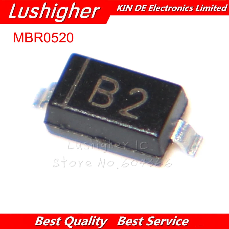 100 шт. MBR0520LT1G SOD123 MBR0520 SOD маркировка: B2 Новый оригинал | Электронные компоненты и