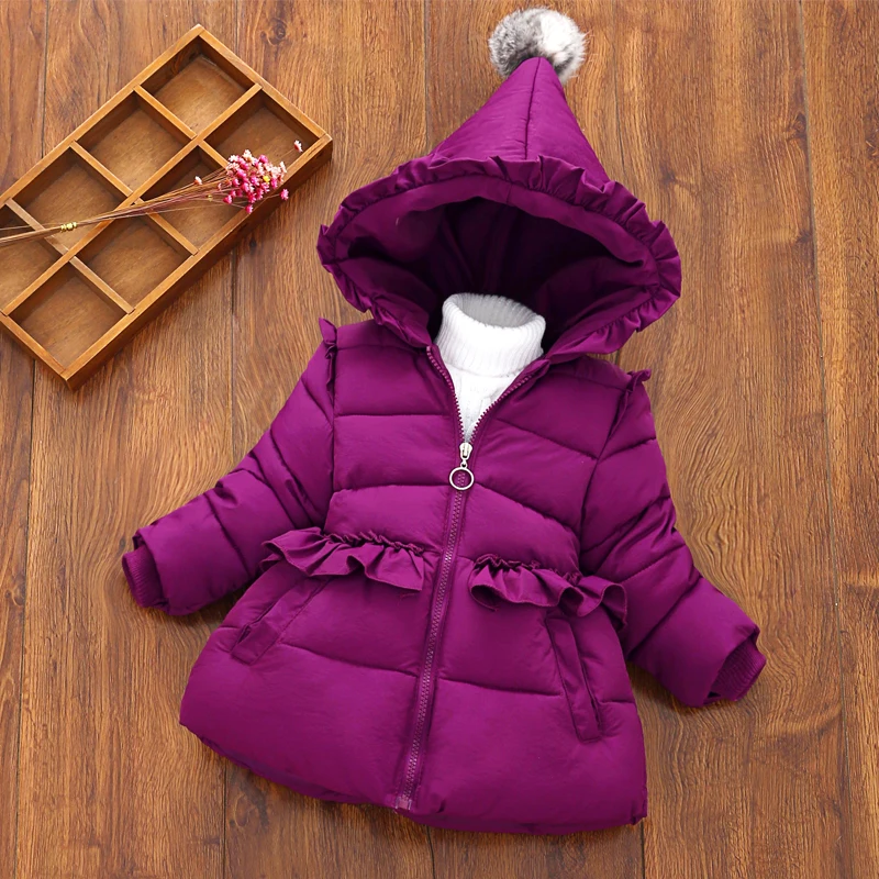 

Baby girls winter thickening cotton coat children's clothing jacket down jacket comfortable cute baby Clothes Children Clothing
