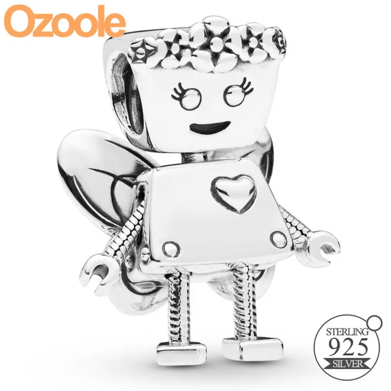 

2019 New Spring Authentic 925 Sterling Silver Floral Robot Bella Bot Charm Bead Fit European Original Bracelets Bangle Jewelry