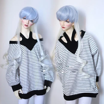 

BJD doll clothes Flat Shouders striped fleece loose coat for 1/3 1/4 BJD DD SD SD17 Uncle SSDF2 doll size clothes accessories